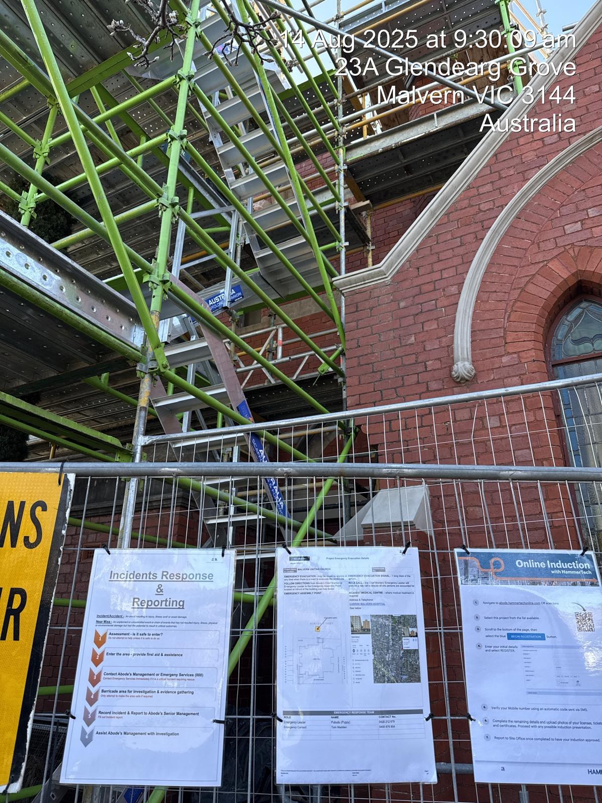 Scaffold setup at a heritage exterior plastering project in Malvern
